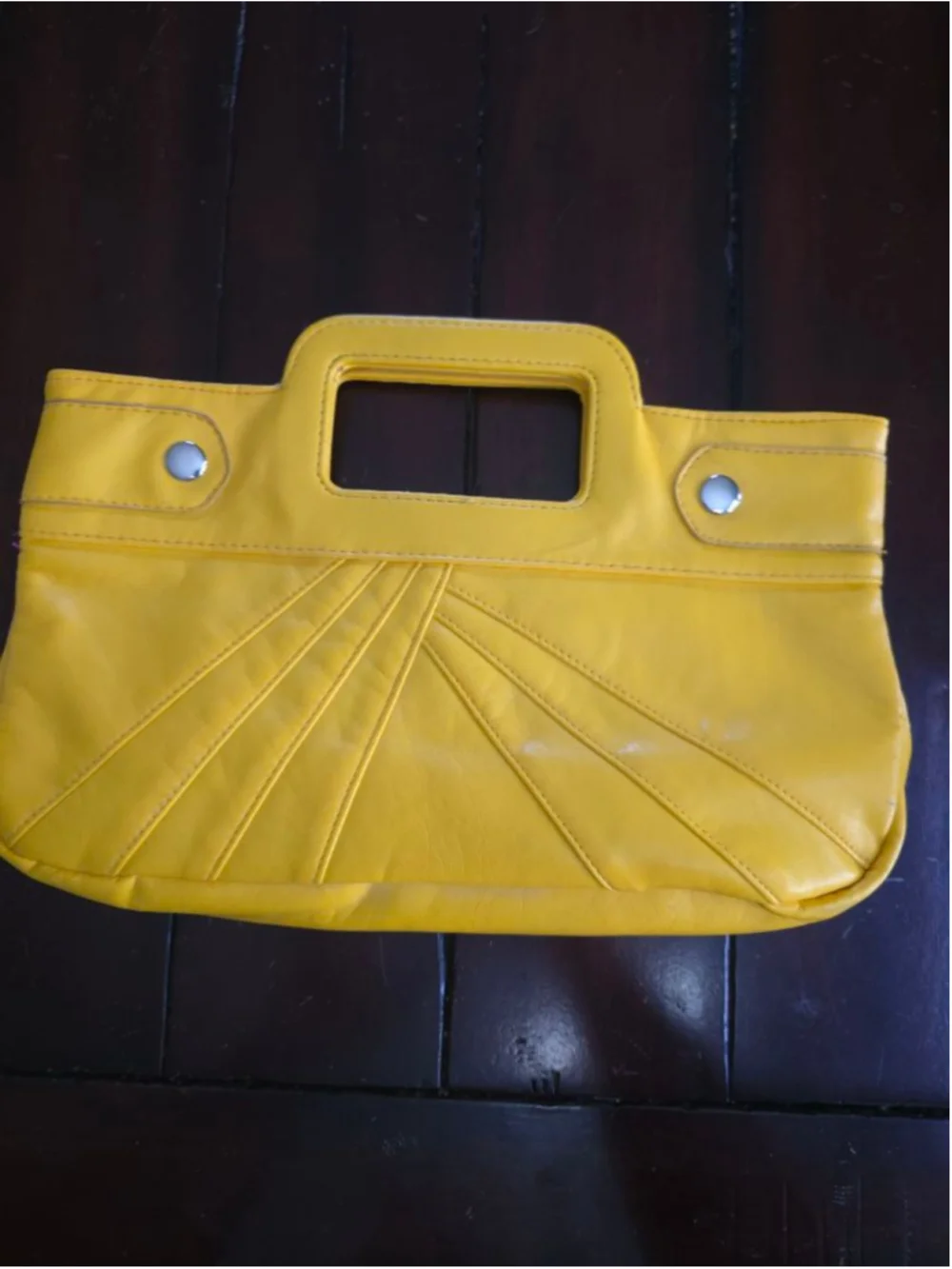 Women's Vintage Yellow Pleated Clutch Square Handle Summer Ready Boho Revival